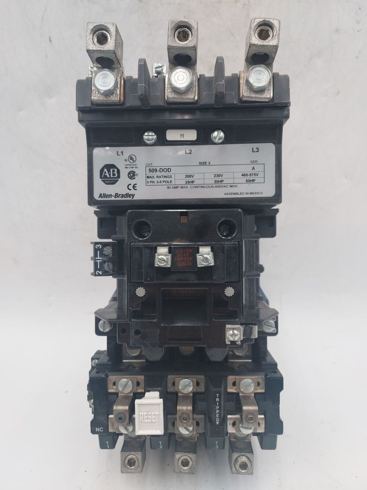 Allen-Bradley 509-DOD, 3 Ph. 90 Amp, 600 Vac, Non-Reversing Starter Used