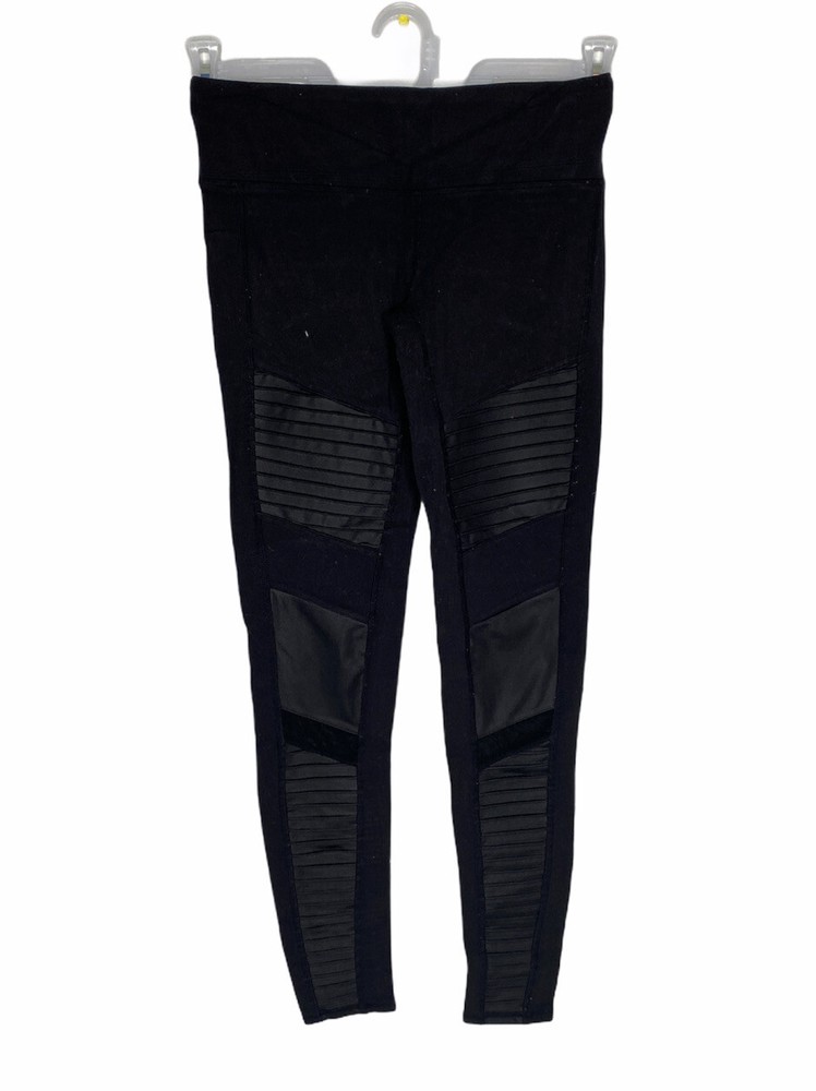 Alo Yoga Pants Legging Size XS  Women's Ladies Black Moto Legging Mesh