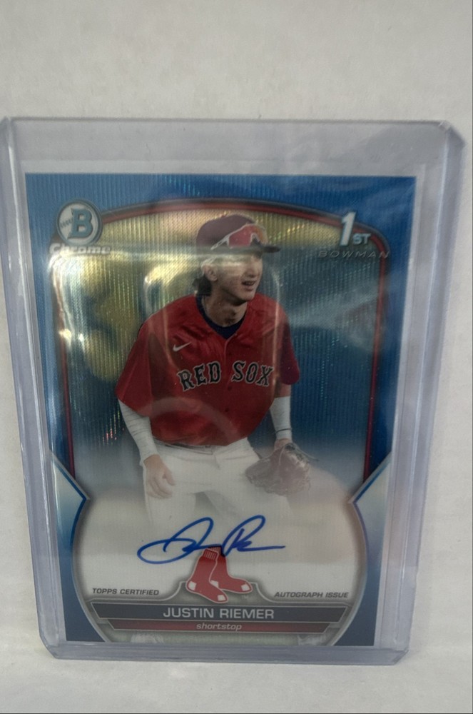 2023 Bowman Draft - Chrome Prospect Auto Justin Riemer #CDA-JRI Blue Wave   /150
