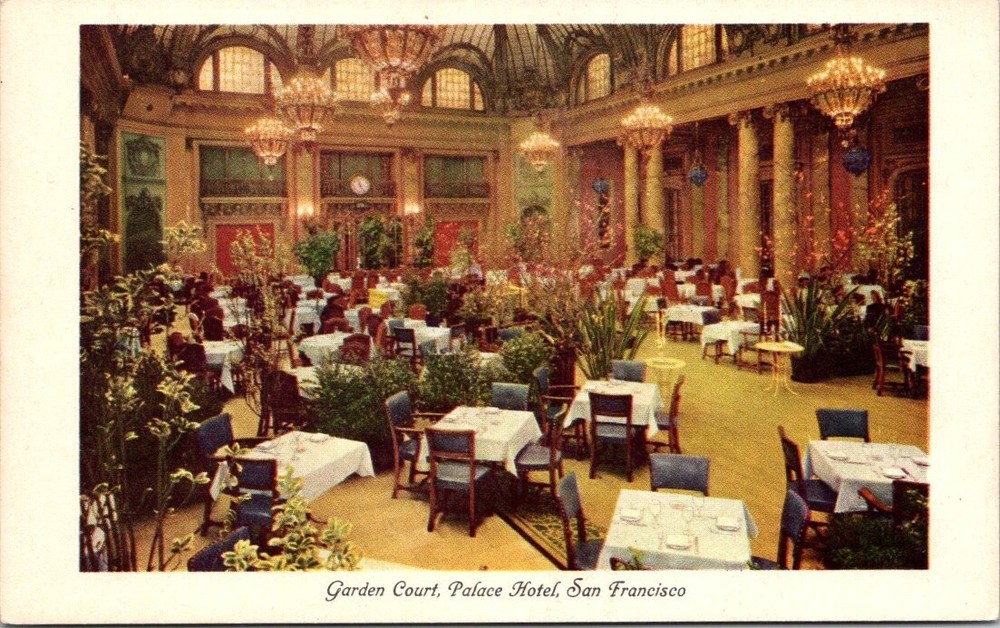 1930s Garden Court Palace Hotel San Francisco California Vintage Postcard
