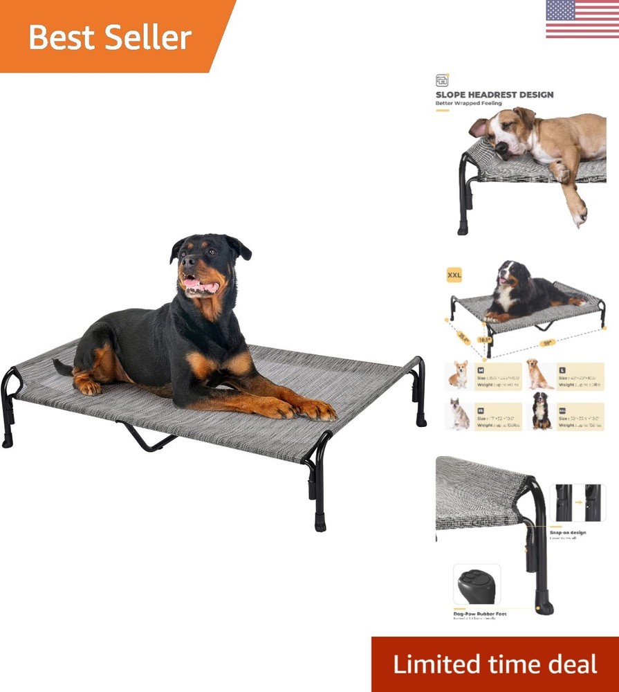 Breathable Textilene Mesh Portable Raised Dog Cot for Comfortable Support