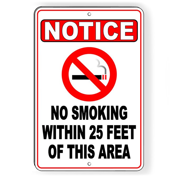 No Smoking Within 25' Of This Area Metal Sign Or Decal 6 SIZES vaping SNS021