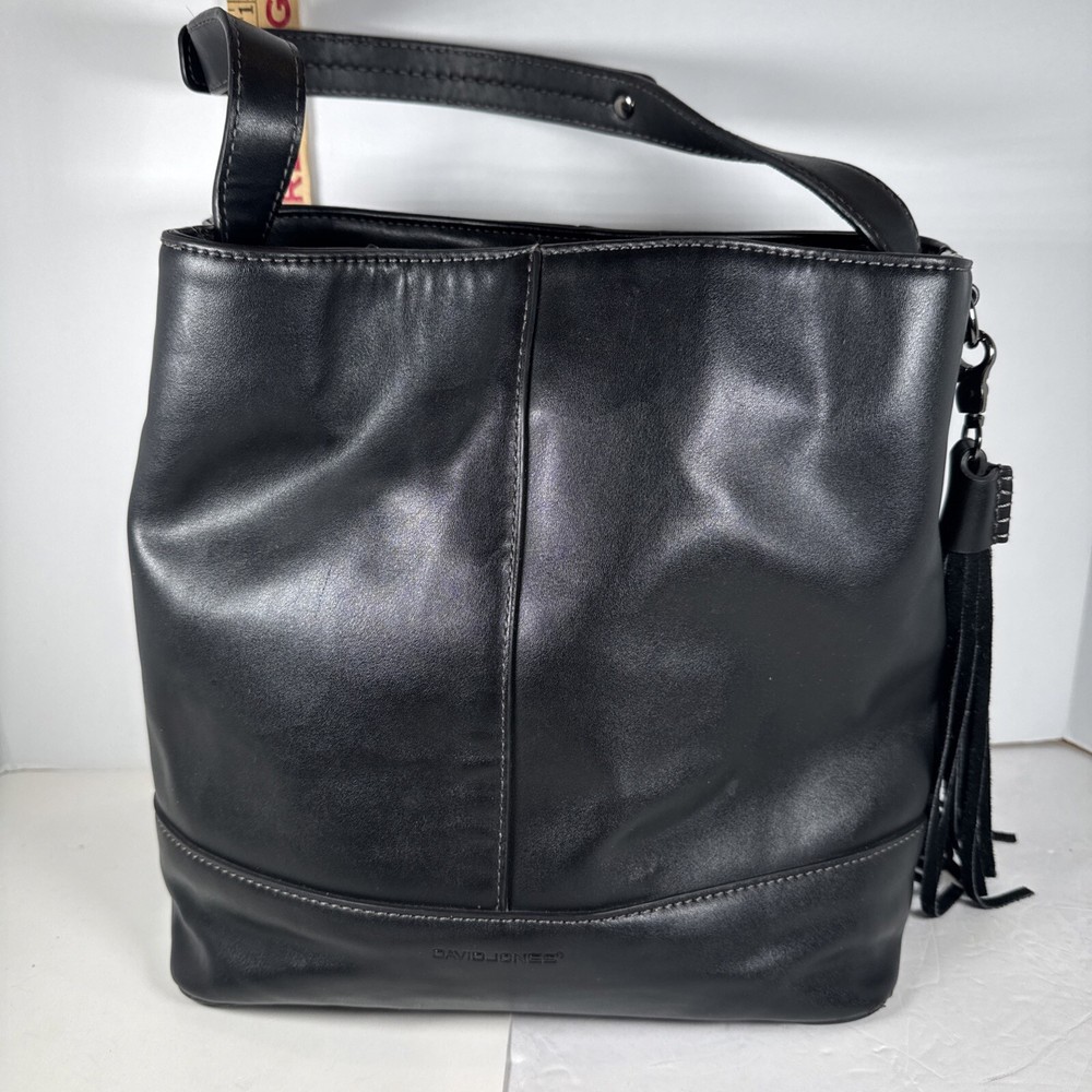 Stunning! David Jones Paris Black Handbag / Shoulder Bag Purse EUC