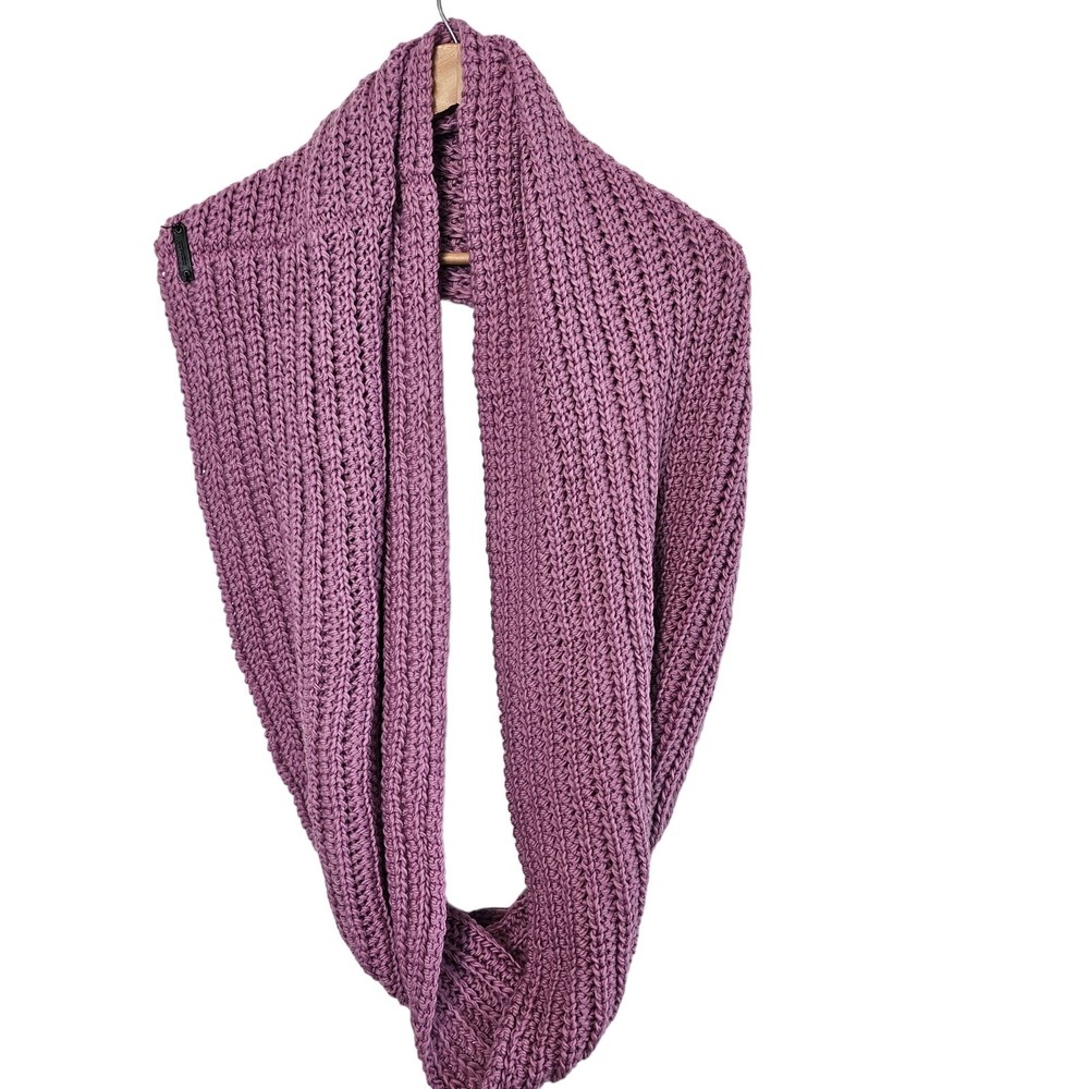Coach Purple Wool Chunky Infinity Scarf 29x16 Soft Warm Y2K Knit Loop