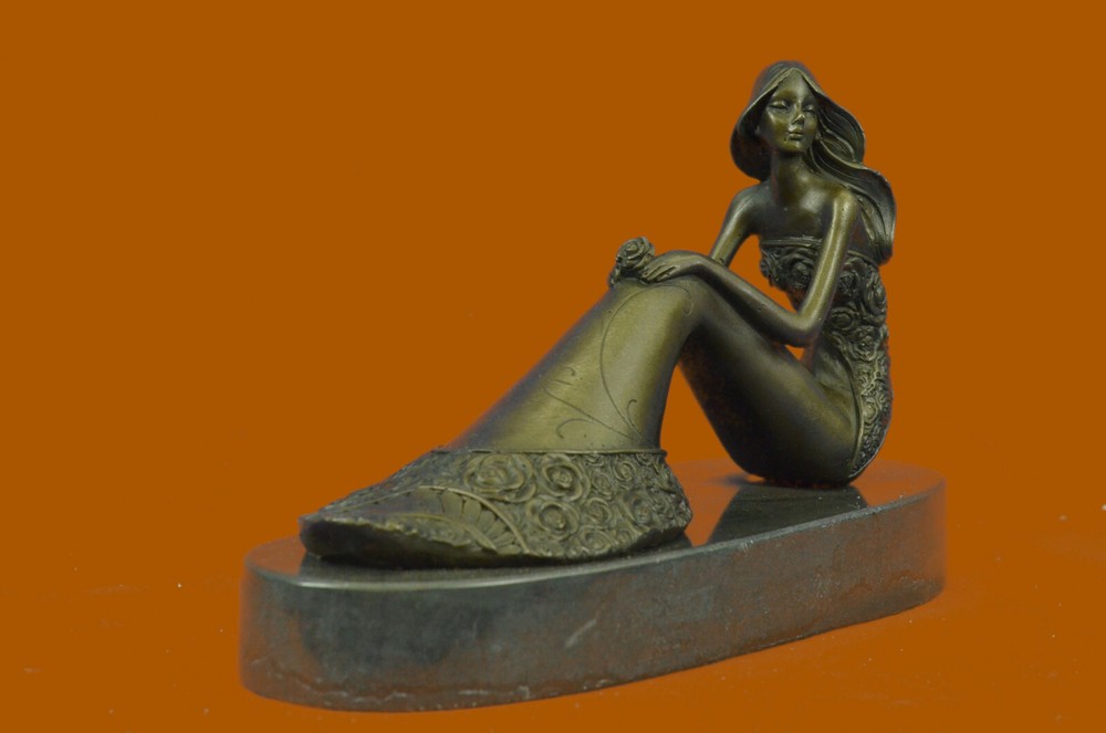 Abstract Art Sculpture Bronze Copper Mermaid Sea Maid Girl Fish Statue Hot Cast-image
