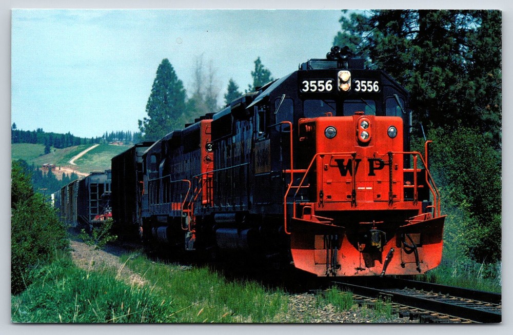 Vintage Postcard Photo Western Pacific GP40 Railroad Train Mica Washington USA
