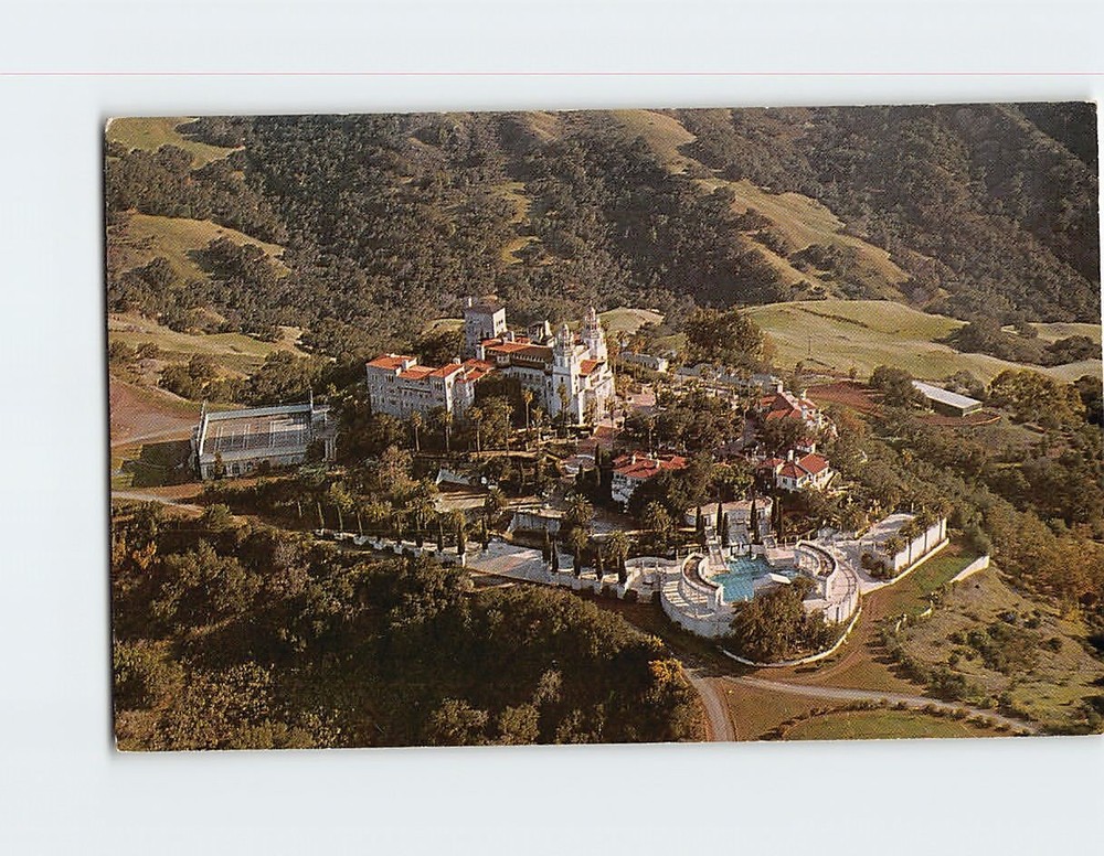 Postcard Aerial View Enchanted Hill Hearst San Simeon State Monument California