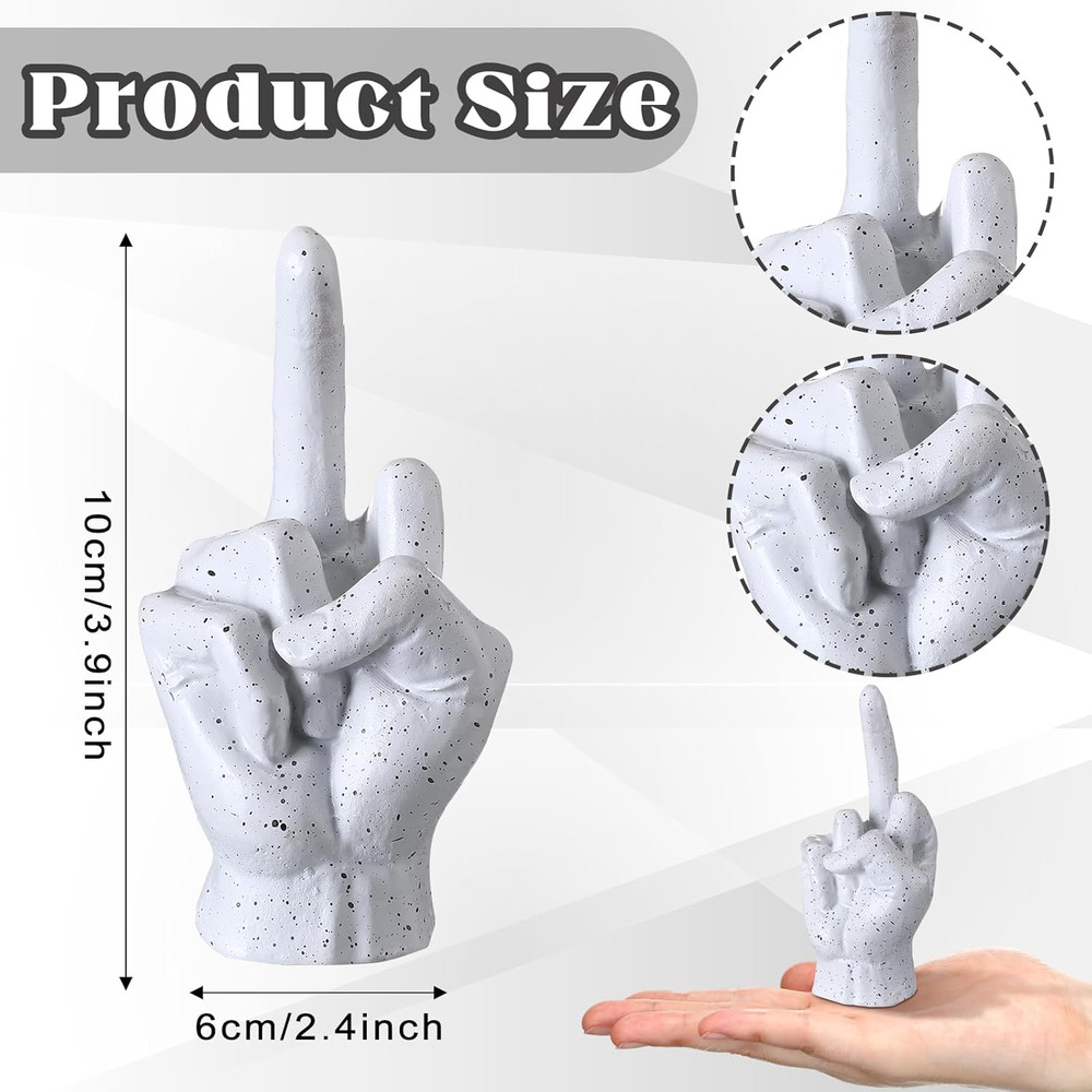 Middle Finger Resin Garden Statue Hand Sculpture Small Middle Finger Figurine...