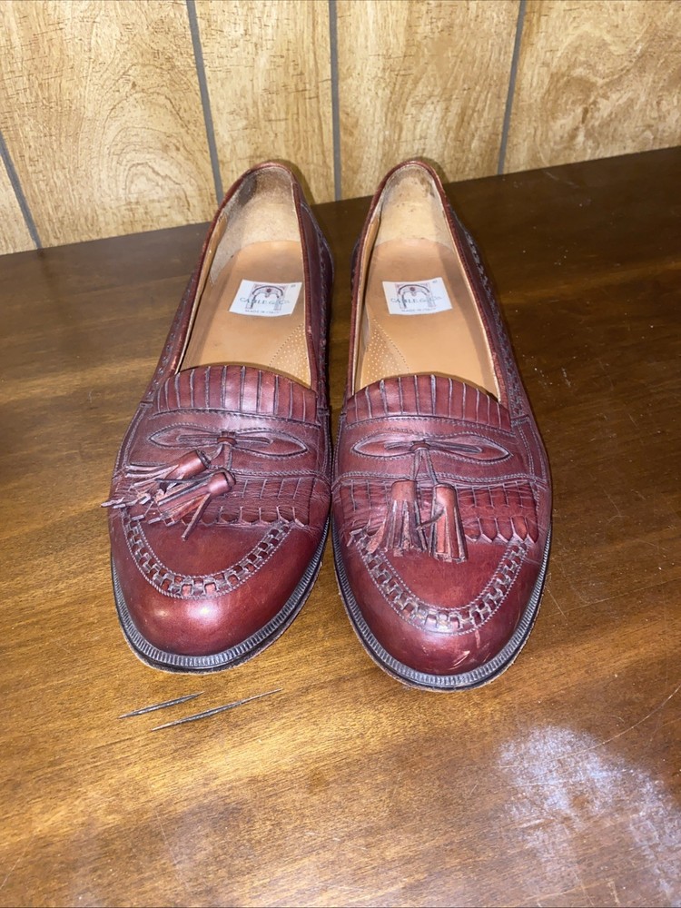 CABLE & Co  Brown Leather Kiltie/ Tassel 12 D Made In Italy