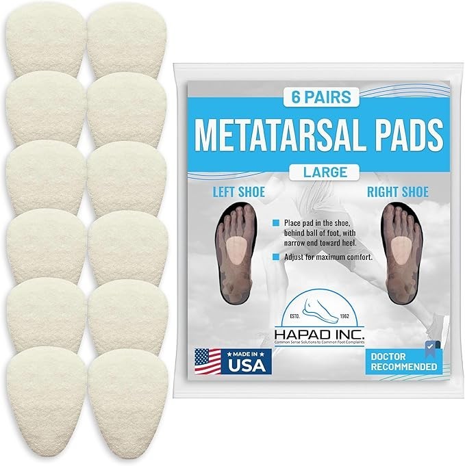 HAPAD Metatarsal Pads Pack of 12 – Ball of Foot Support Cushions