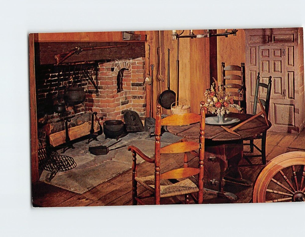 Postcard Kitchen Frary House Deerfield Massachusetts USA