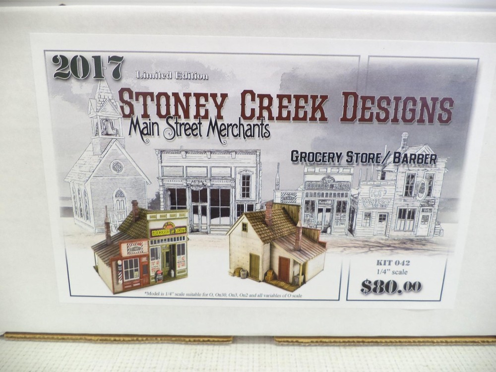 Stoney Creek O-Scale Grocery Store & Barber building kit (lot sk)