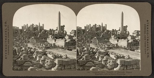 Stereograph,General View,Temple of Karnak,Egypt,1908,Thebes,Archaeology