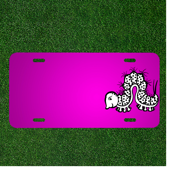 Personalized Car License Plate with Your Name on Animal Caterpillar Design