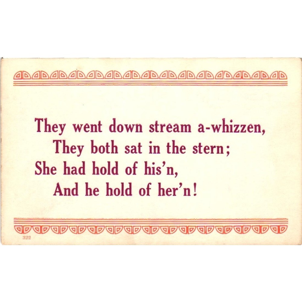 Vintage Comic Postcard Risque Rhyming Verse Nautical Humorous Divided Back 322