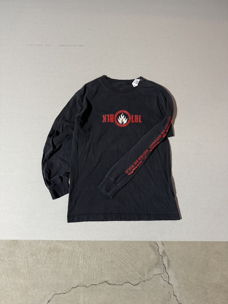 VTG Black Label Skateboards Longsleeve T-shirt Sz L Cyber Punk Skater Grunge 90s