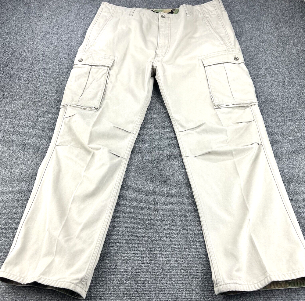 Levis Cargo Pants Mens 38x32 Khaki Tan Relaxed Baggy Outdoor Straight Leg