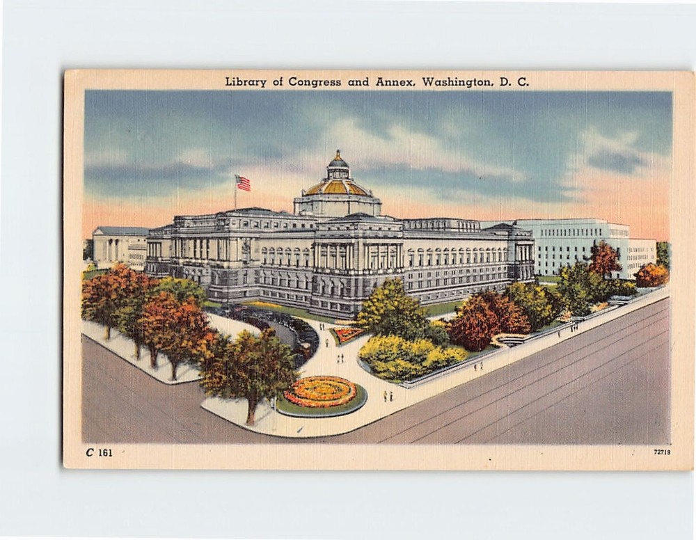 Postcard Library of Congress & Annex Washington DC USA