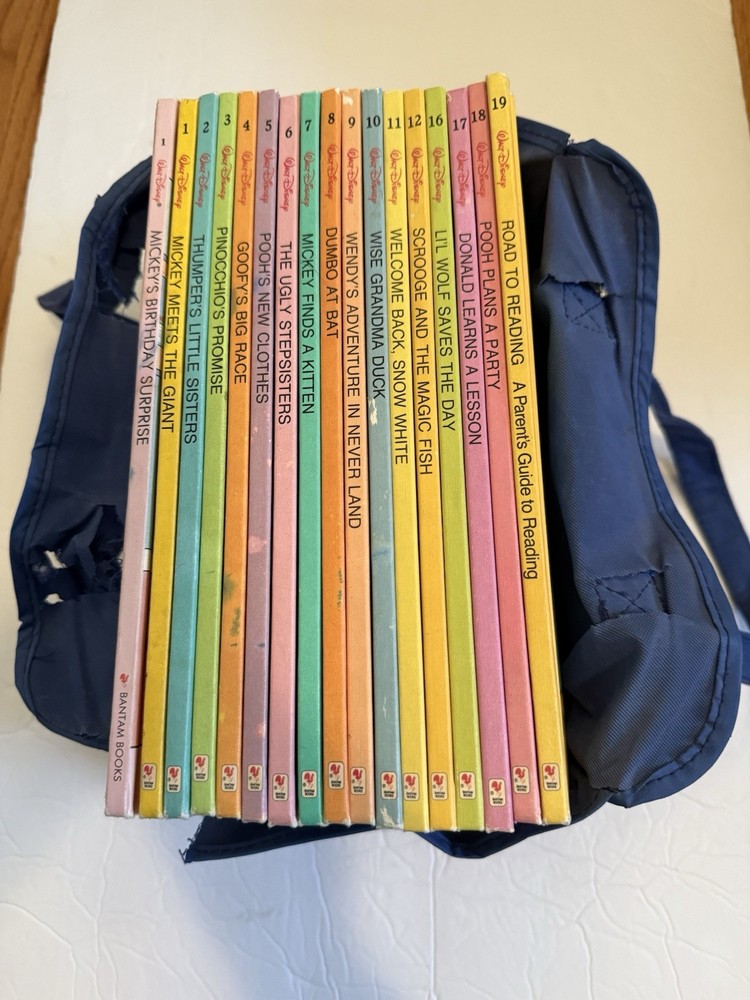 Vntage 1986 Walt Disney Fun To Read Library Complete Set 1-19 Great Condition