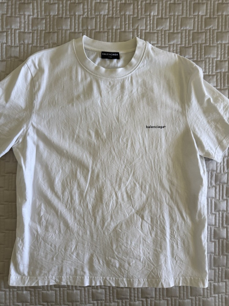 Balenciaga White Slim Fit Logo T-shirt Size XL Fits Like M
