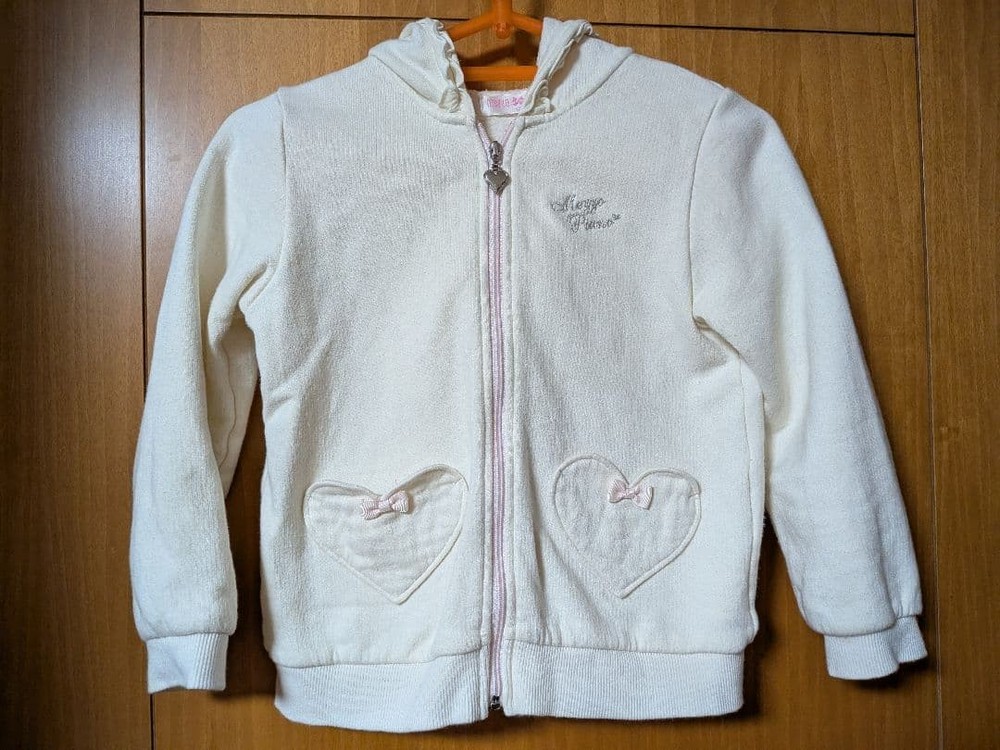 mezzo piano heart pocket hoodie 120cm frill hood brushed lining cute used