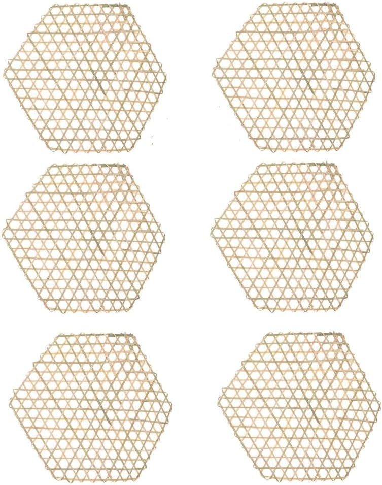6Pcs Bboo Mesh Mat Hexagon Bboo Steing Mat Non Sti Food Steer