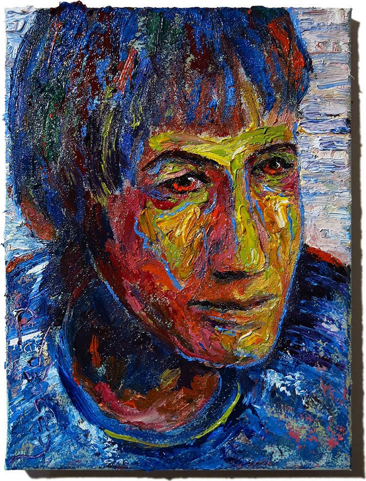 Original Fauve Pop Art Signed Oil Painting Abstract Portrait Vintage For Sale Nr