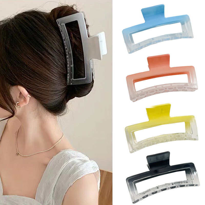 Korean Hair Clips Color Gradient Frosted Large Hair Claw Grabs Women Shark ClipⓏ