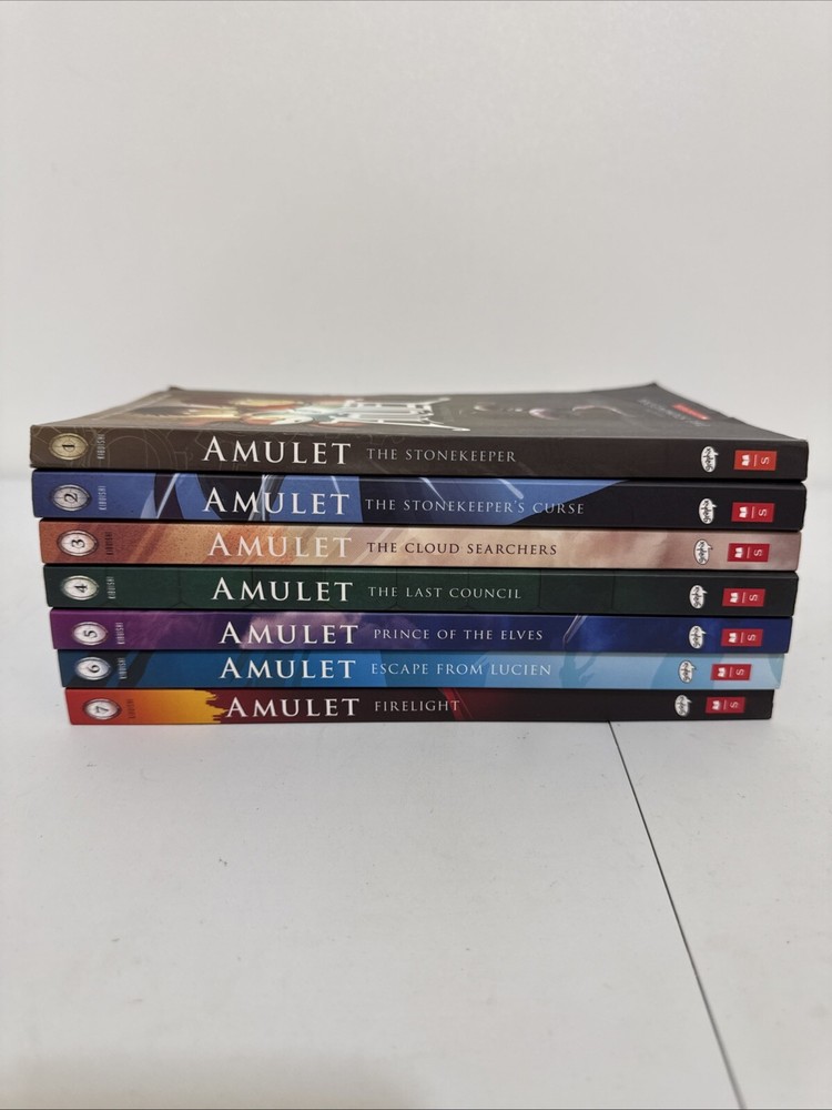 AMULET SERIES:  Lot of 7 PB Books (#1-#7) by Kazu Kibuishi Graphic Novels