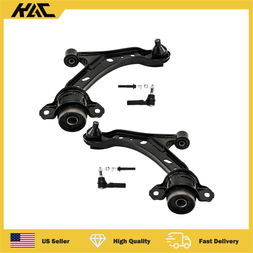 4pcs Front Lower Control Arms Ball Joints Tie Rods for 2005-2010 Ford Mustang