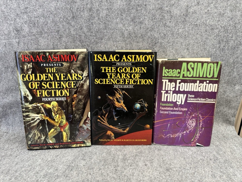 Isaac Asimov Golden Years Science Fiction & Foundation Trilogy HC Lot