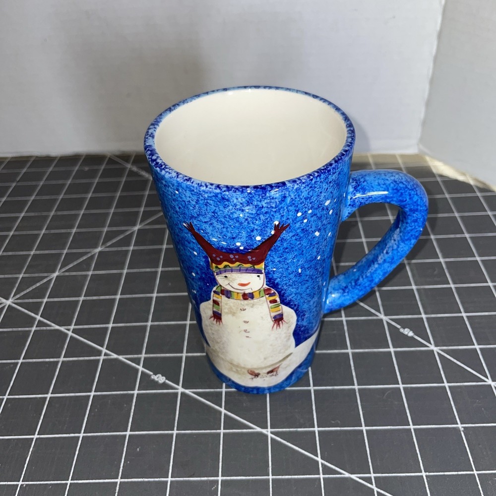 Sakura Frosty Folks Christmas Tall Latte/Coffee/ Tea Mug 6” 16oz Multicolor