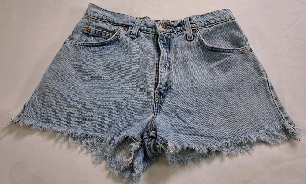 Vintage 90s Levi’s 910 Orange Tab Denim Shorts High Waisted 100% Cotton USA 9 Jr