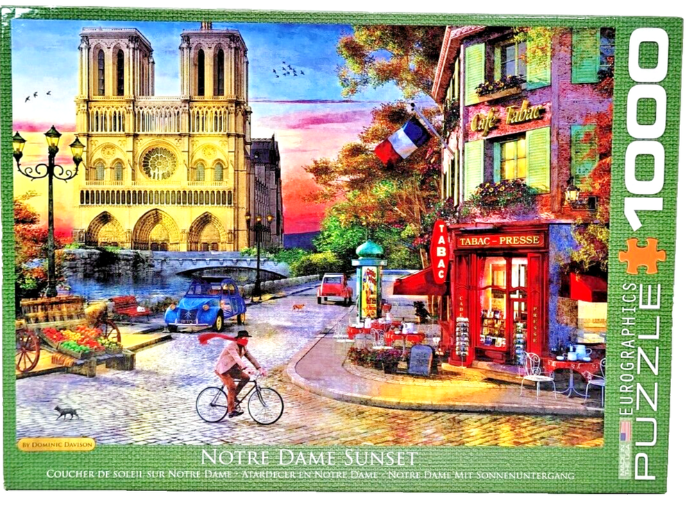 Euroraphics puzzle 1000 pc Notre Dame Sunset By Dominic Davison 19 1/4 x 26 5/8