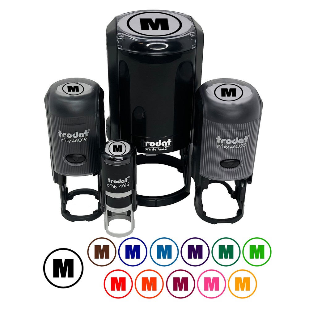 Medium M Size Tag Self-Inking Rubber Stamp Ink Stamper for Stamping Planners