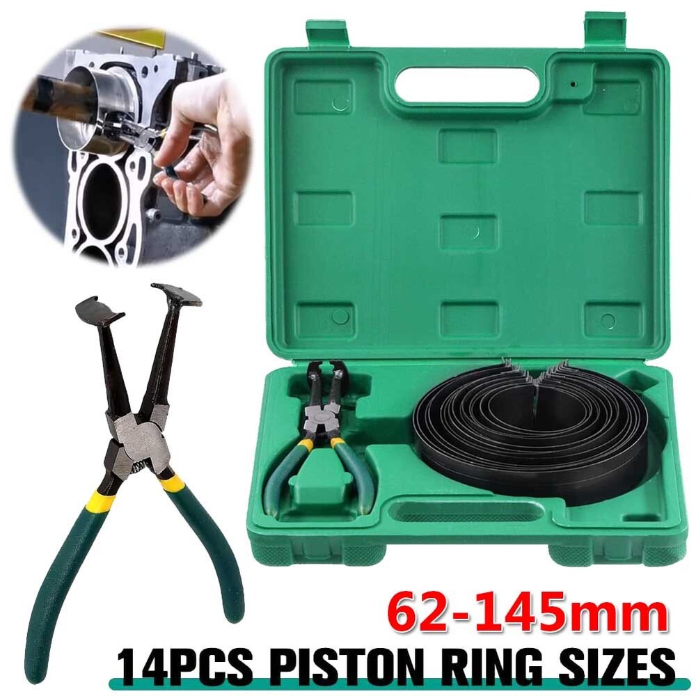 Professional Piston Ring Compressor Cylinder Installer Pliers with 14-Piece Band Tool Kit