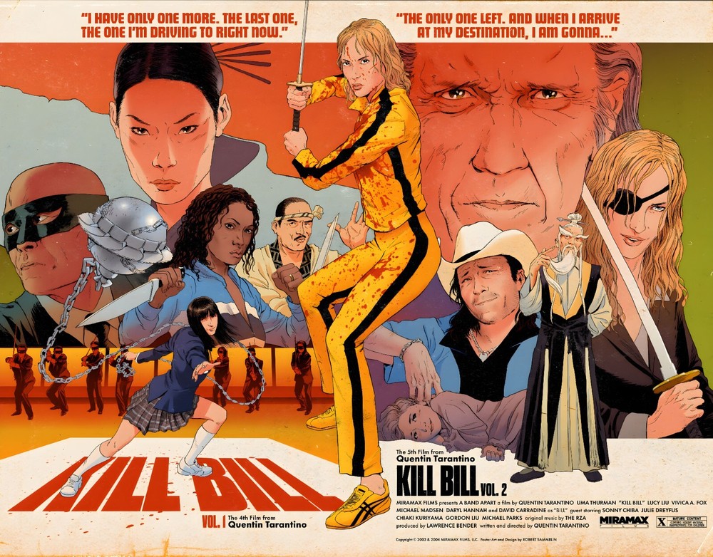 KILL BILL VOL.1 & 2 Quad poster print 30x40