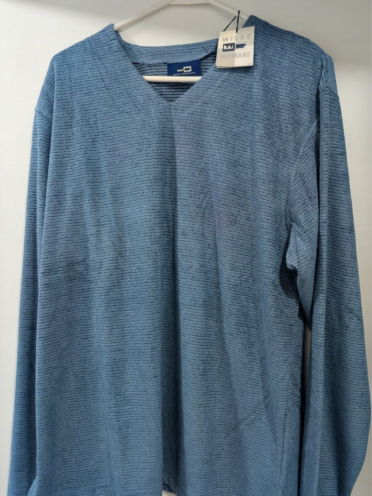 New Wilke Rodriguez men's plush blue pullover small or large available