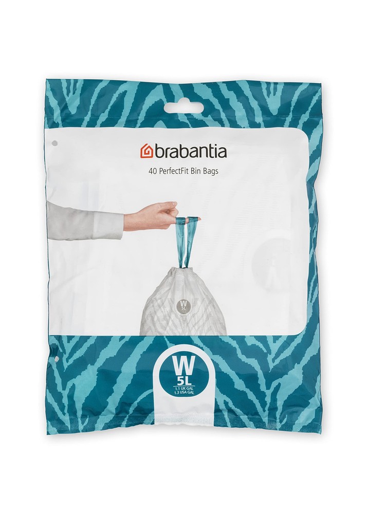 PerfectFit Trash Bags (Size W/1.3 Gal) Thick Plastic Trash Can Liners with Dr...