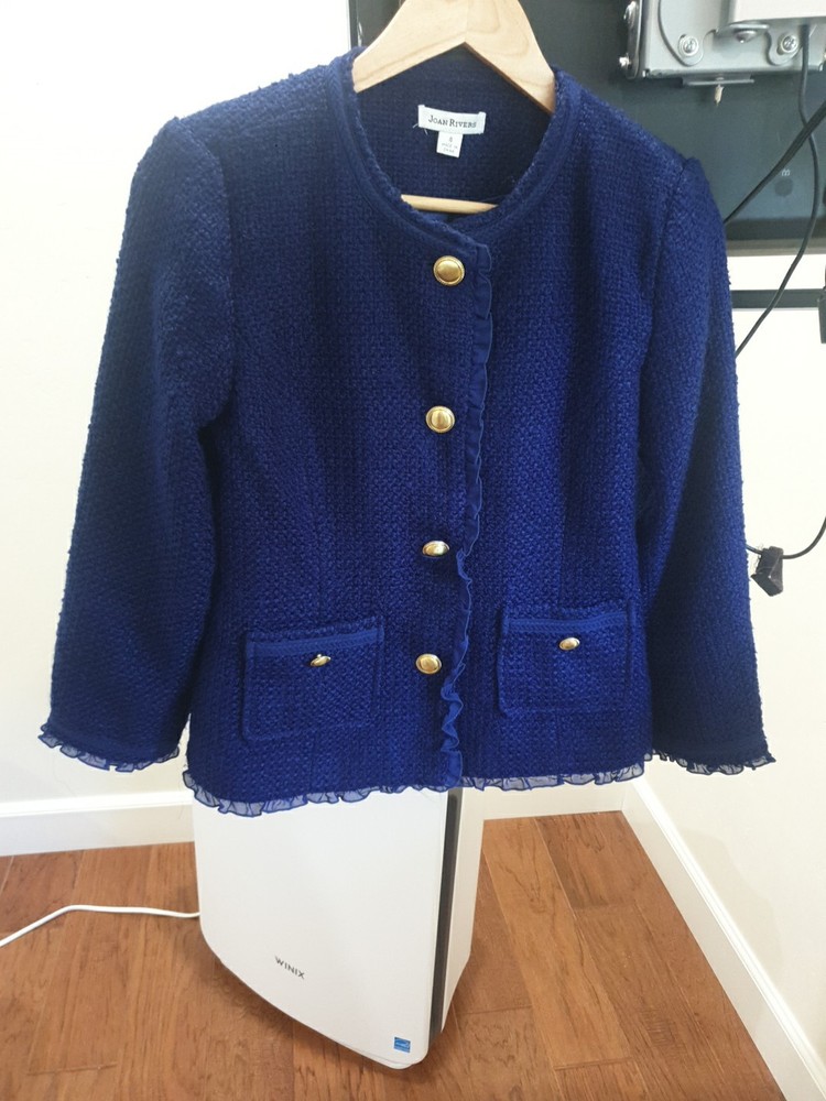 Joan Rivers Royal Blue Blazer With Gold Button Accents Size 4 Classic Office
