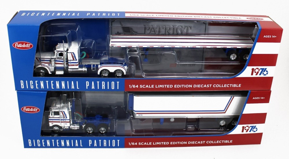 1:64 DCP *BICENTENNIAL PATRIOT* Peterbilt 352 COE & 359 Flattop *SEMI SET* NIB!