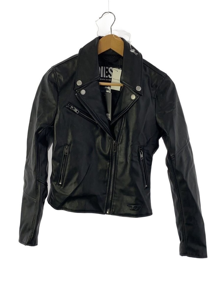 Diesel Double Riders Jacket/S/ Leather/Blk/Plain/A16018// 3479