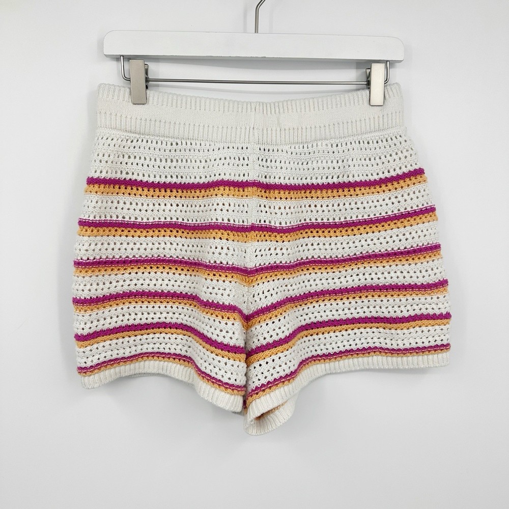 Old Navy Crochet Knit Shorts Size Medium Boho Striped Beach Festival