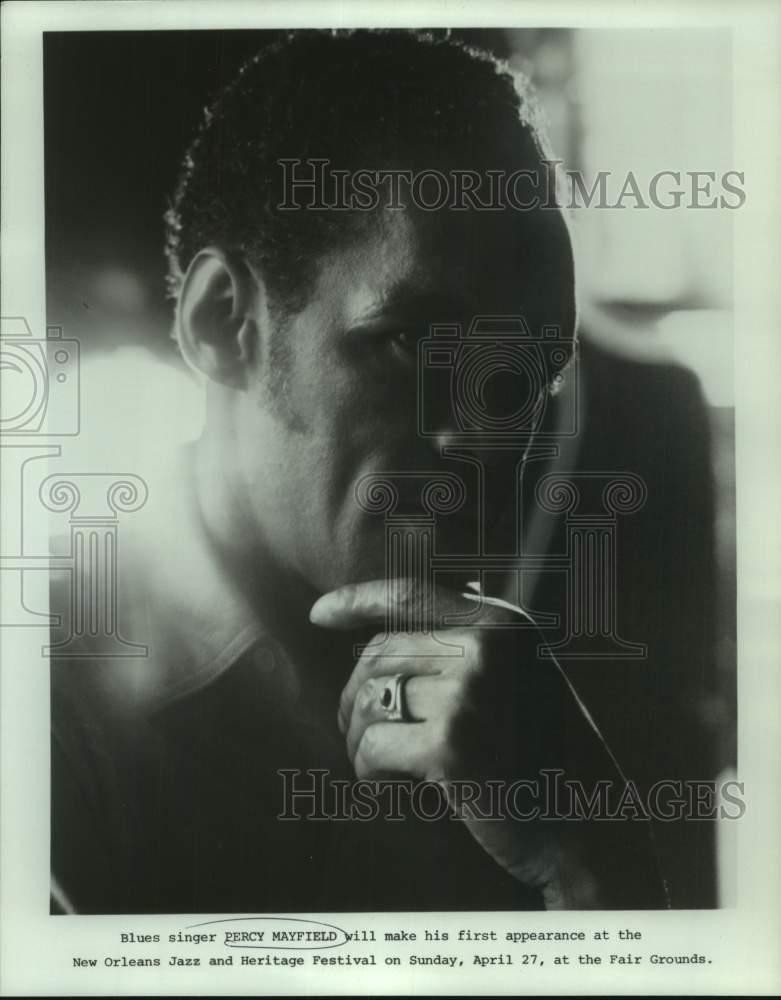 1980 Press Photo Blues singer Percy Mayfield appears at New Orleans Fair Grounds
