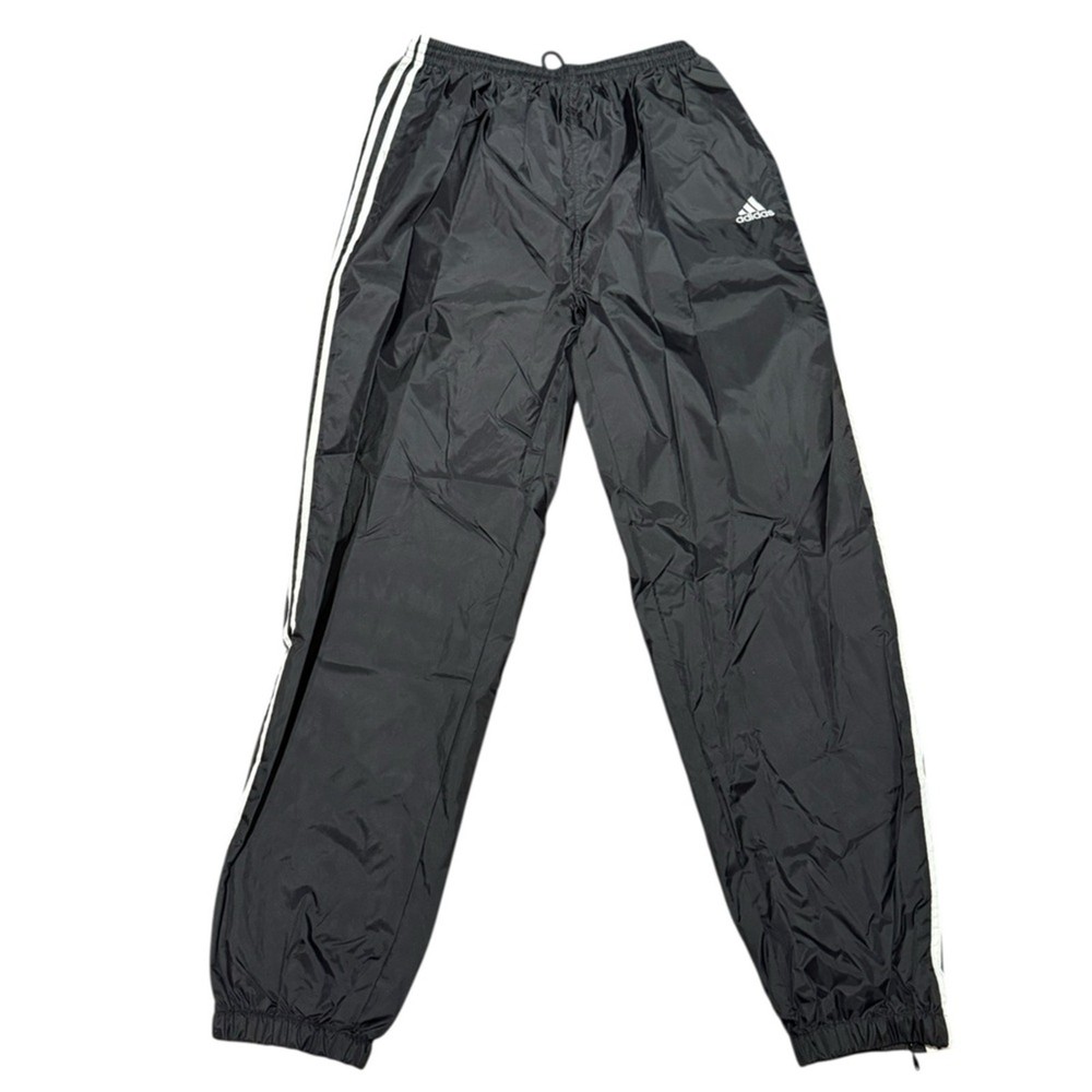 Adidas Black UnlinedJogger Track Pants with White Stripes Mens Large