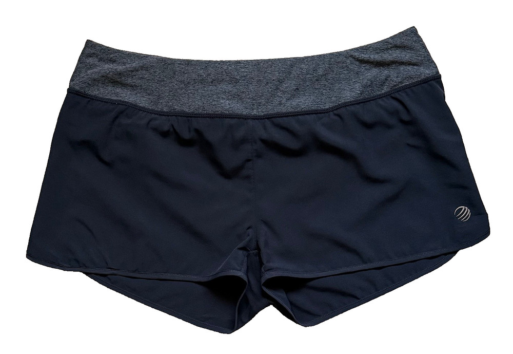 MPG Women's Black Athletic Shorts Running Gym Training Lined Zipper Pocket EUC