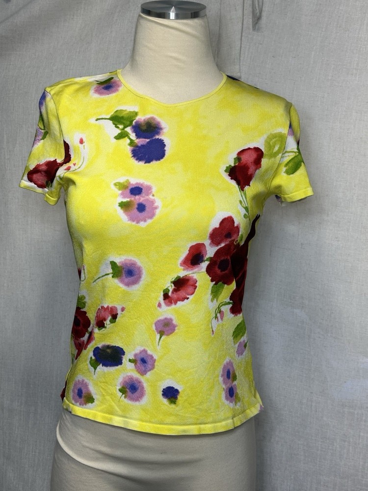 Ralph Lauren Collection Purple Label Floral Pattern Viscose Blouse Made In Italy