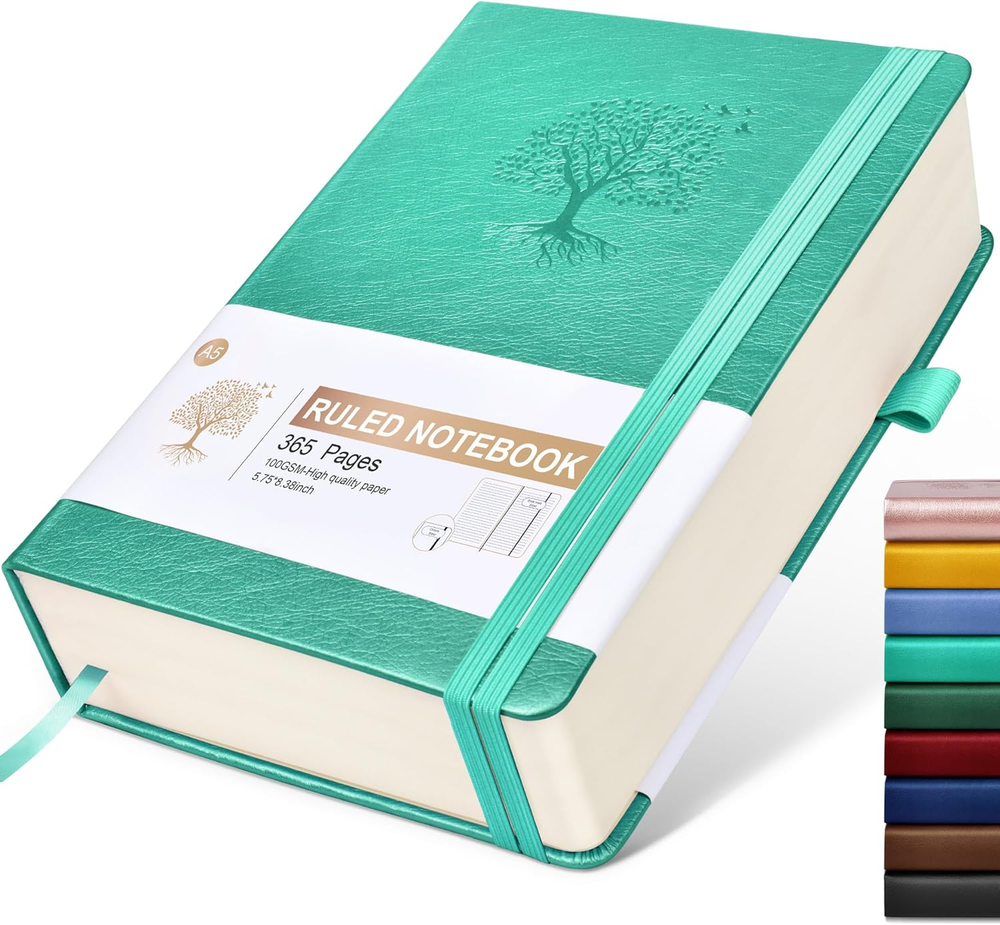 Lined Journal Notebook -365 Pages A5 Thick Journals for Writing Hardcover Lea...