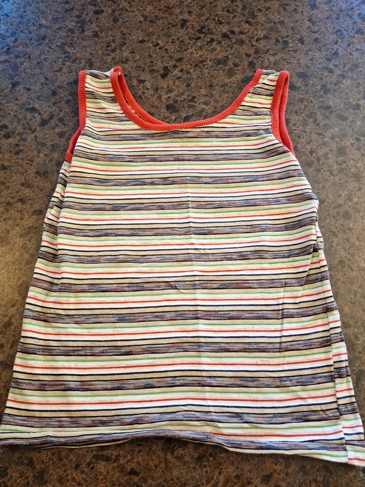 Vtg 1970's Stratford Striped Ringer Tank Top Shirt USA *3FB