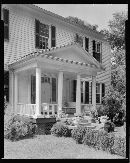 Photo:Madison Georgia Hilltop House 1940s Southern Colonial Front Porch